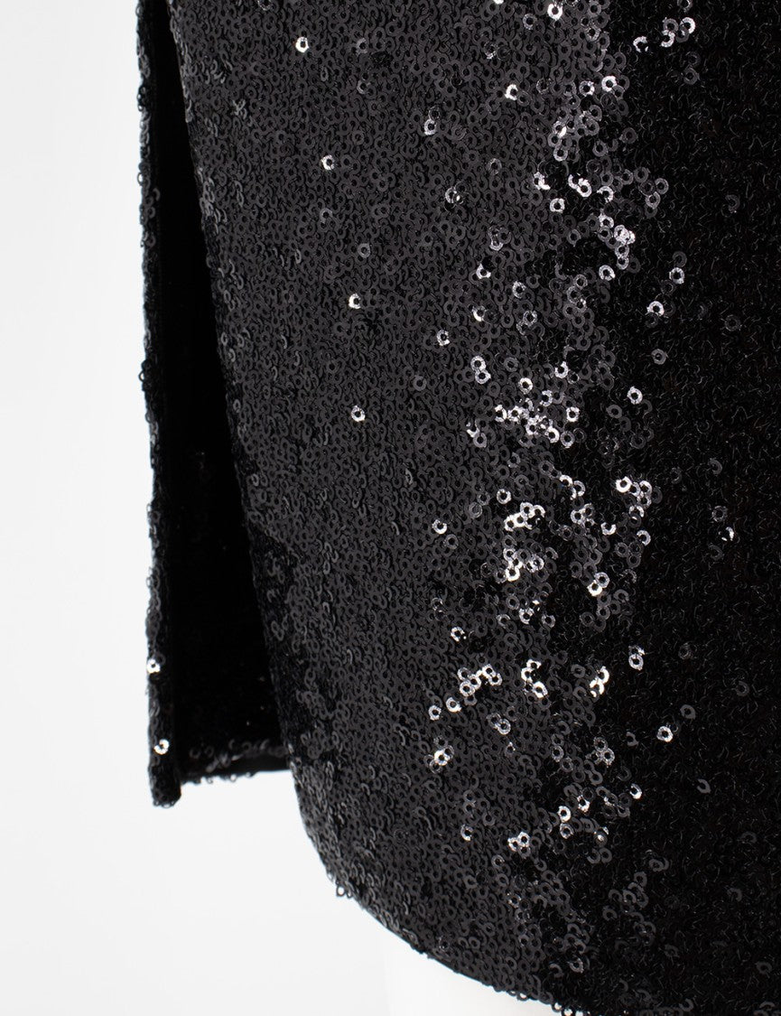 Ermanno Scervino Black Sequins Stitched Skirt