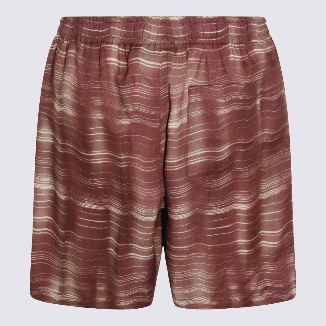 Marni Wavy Stripe Pattern Brown Shorts