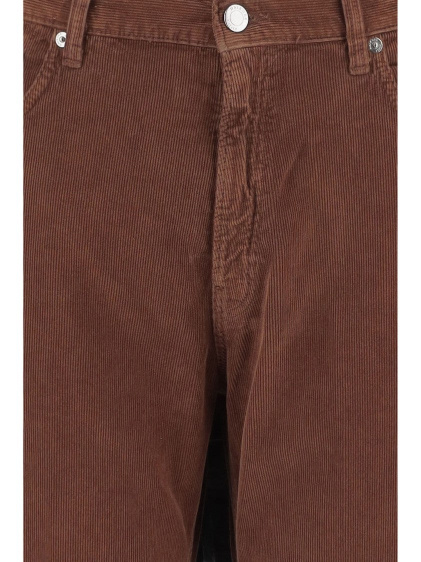 Haikure Ribbed Cotton Velvet Wide-Leg Pants With Five-Pocket Design