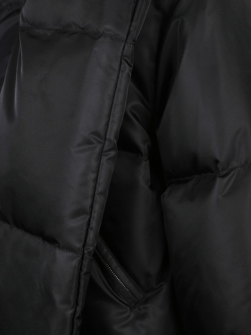 Mm6 By Maison Margiela Short Asymmetrical Down Jacket In Polyamide