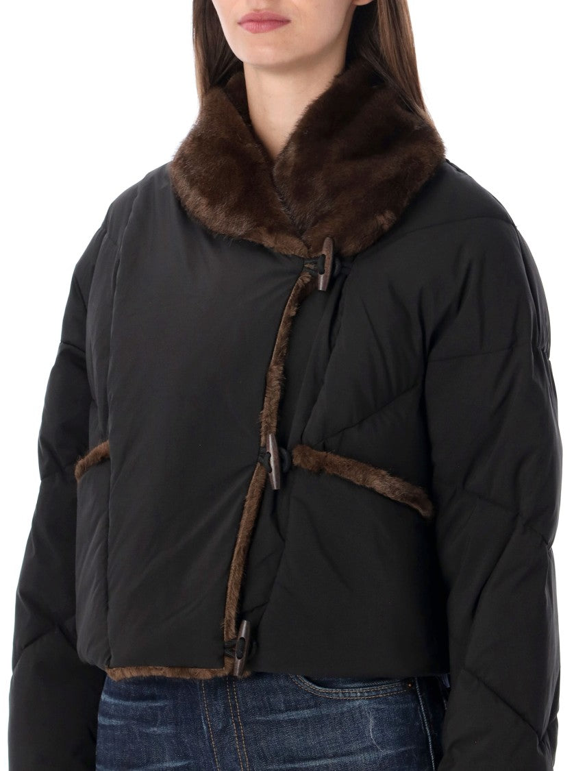 Urbancode Short Puffer Faux Fur Boxy Puffer Jacket