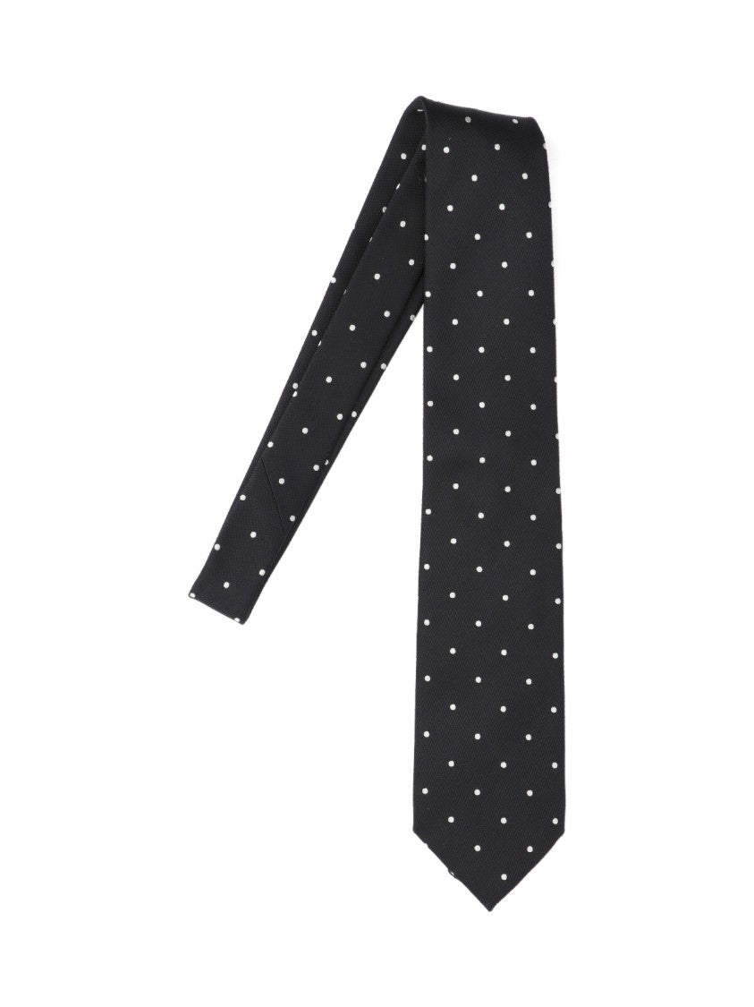 Tom Ford Polka Dot Tie, In Black Mulberry Silk