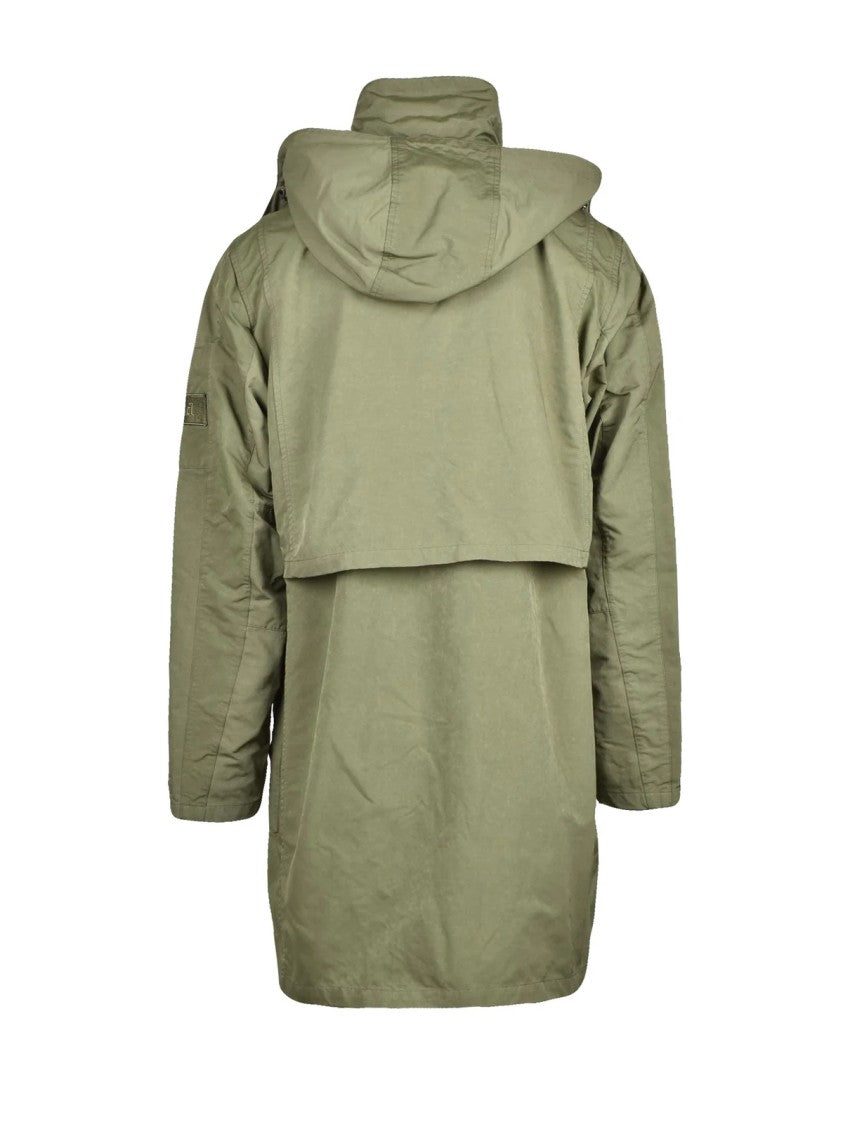Add Garment Dyed Parka With High Collar And Detachable Hood