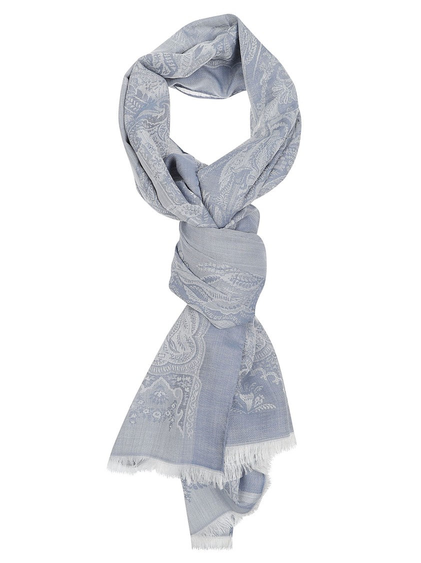 Etro Orfeo Lightweight Fringed Paisley Scarf