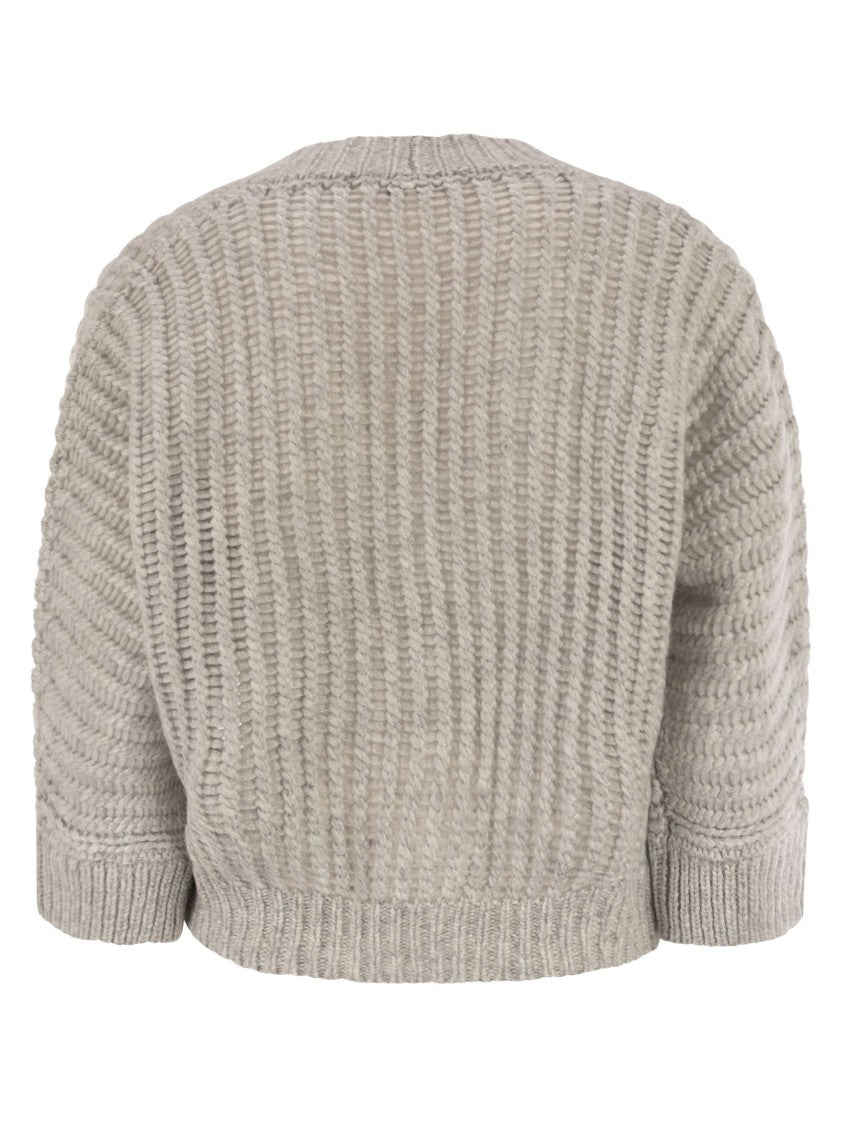 Peserico Wool And Alpaca Mesh Cardigan