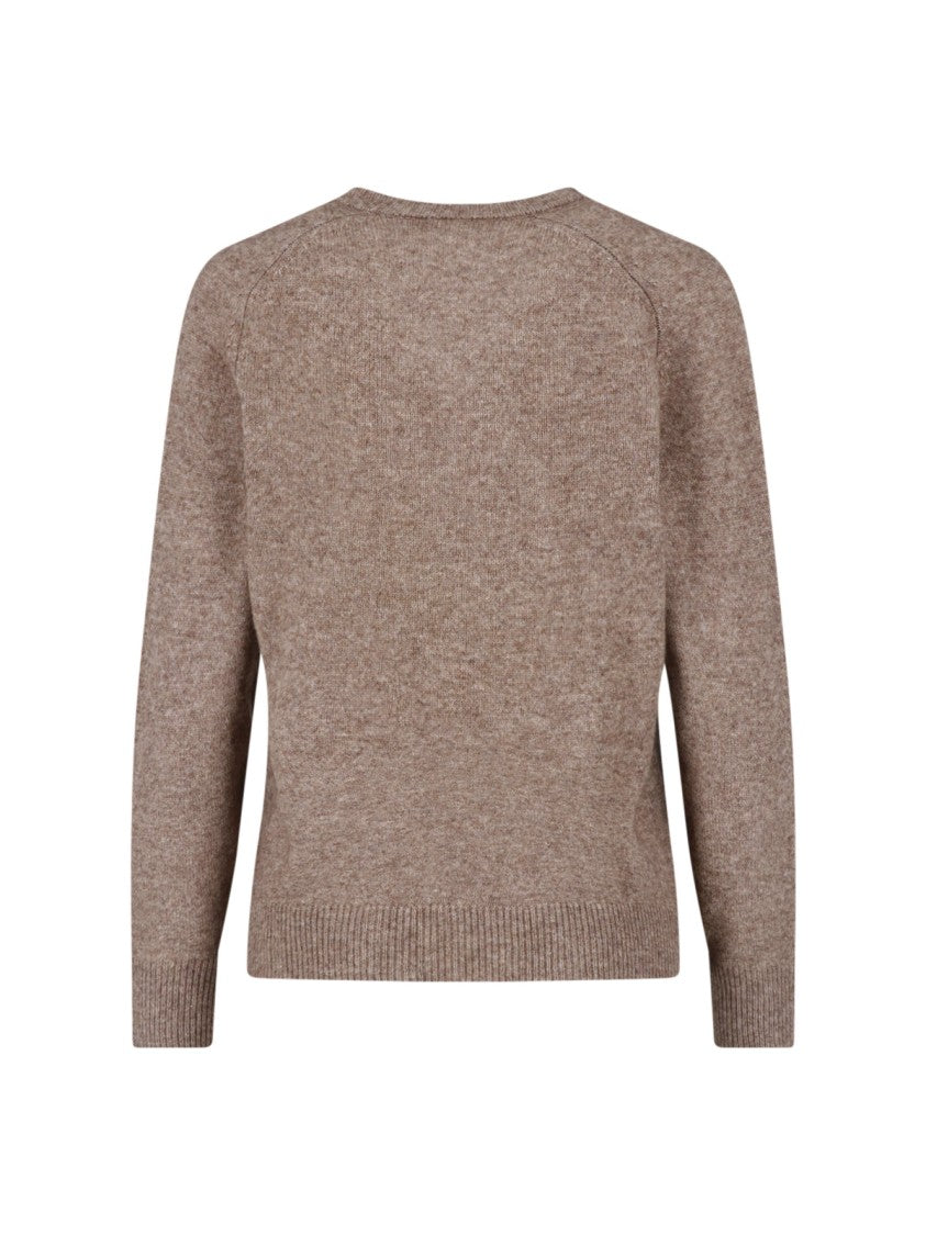 Aspesi Taupe Wool V-Neck Sweater