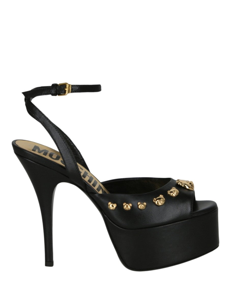 Moschino Teddy Studs Platform Heel Sandals