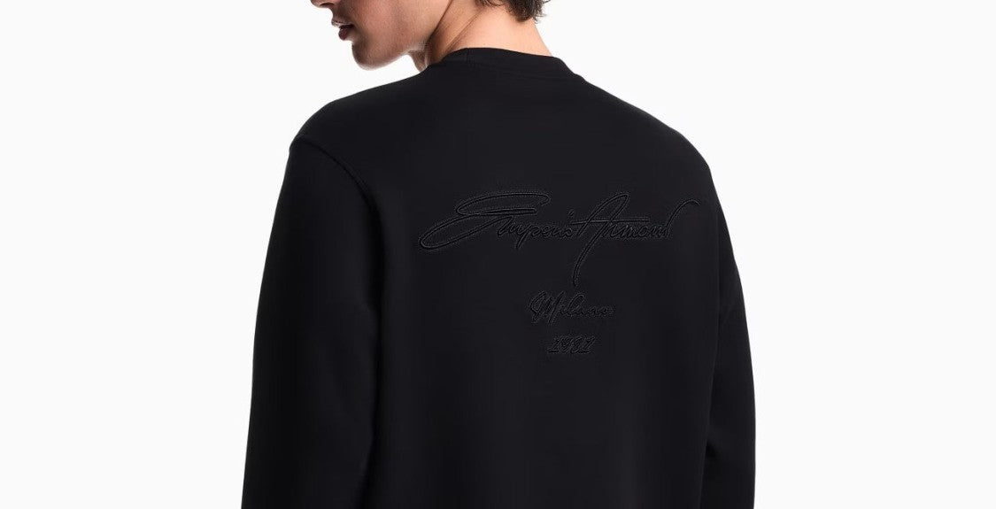 Emporio Armani Classic Crew Neck Sweatshirt With Logo Embroidery