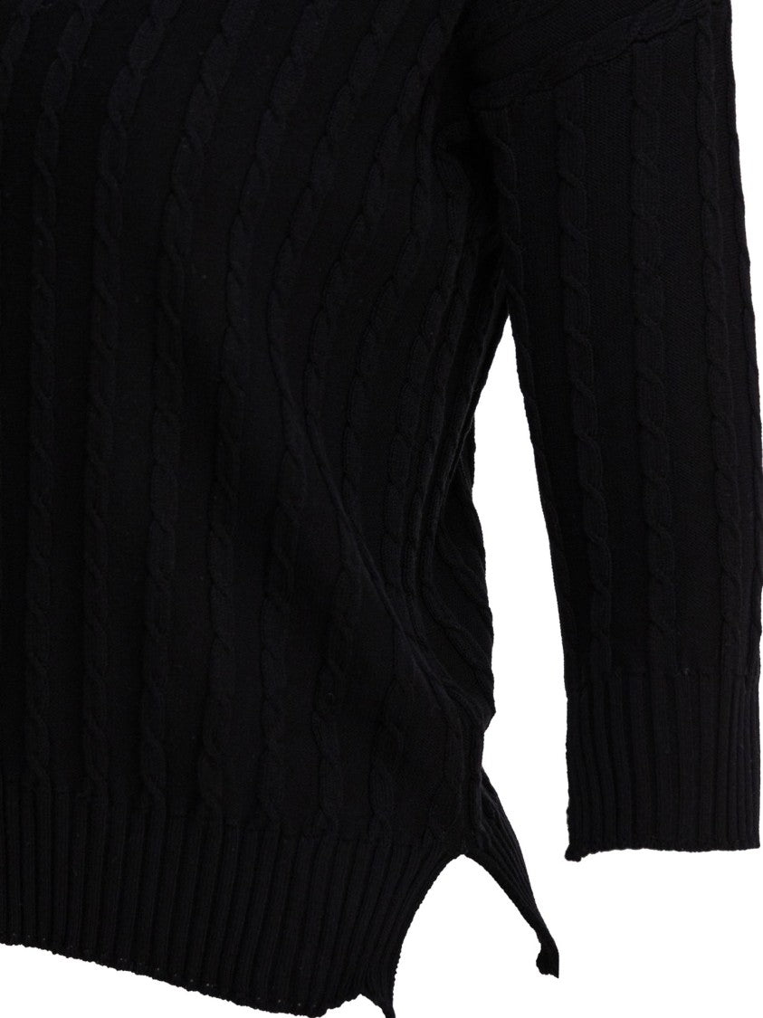 Rakki' Classic Cable Knit Black Rakkì Sweater