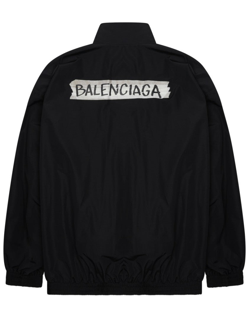Balenciaga Masking Tape Graphic Black Jacket