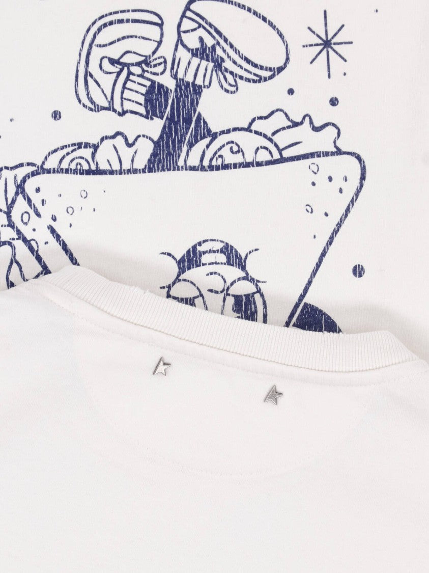 Golden Goose White Printed Cotton T-Shirt
