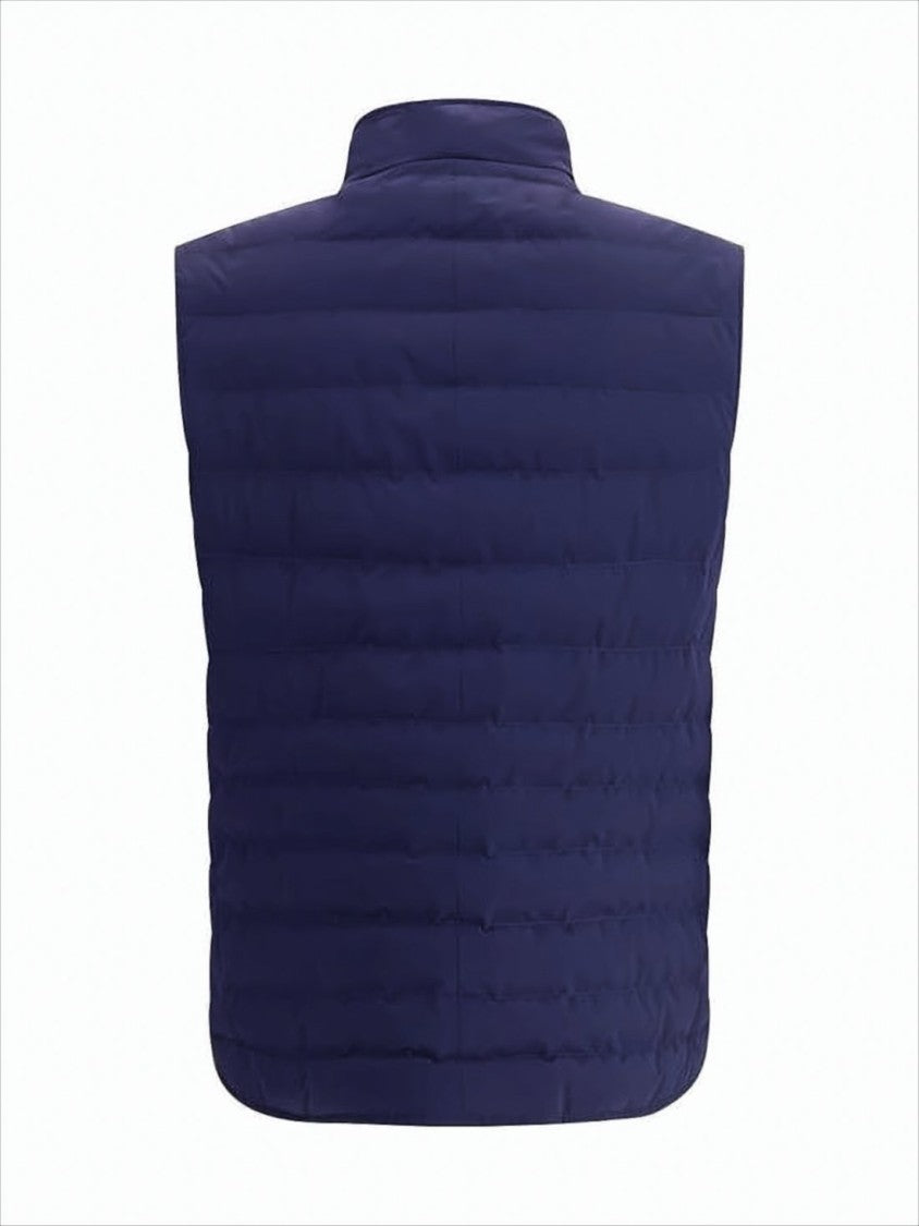 Brunello Cucinelli Quilted High-Collar Vest With Snap Button Closure