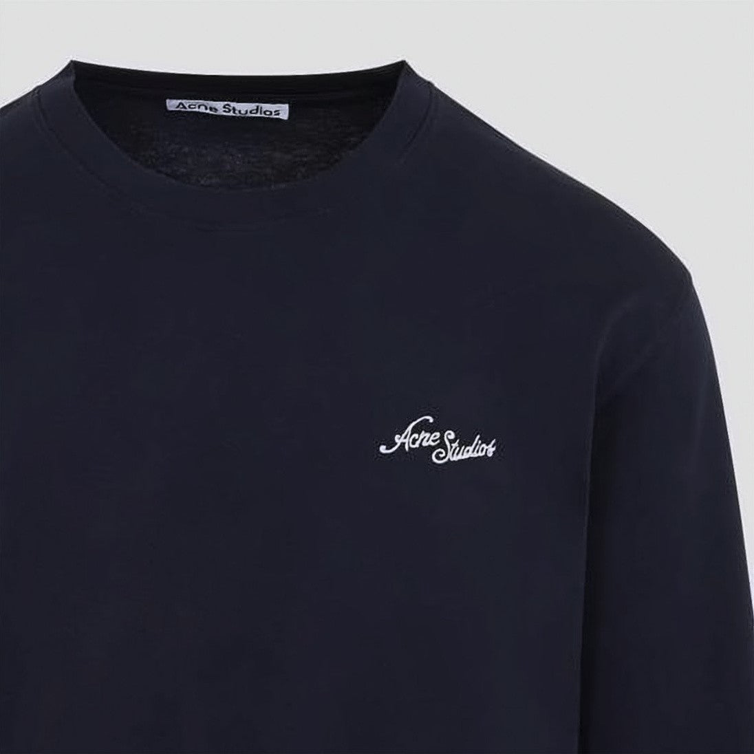 Acne Studios Long-Sleeve Minimalist T-Shirt With Embroidered Logo