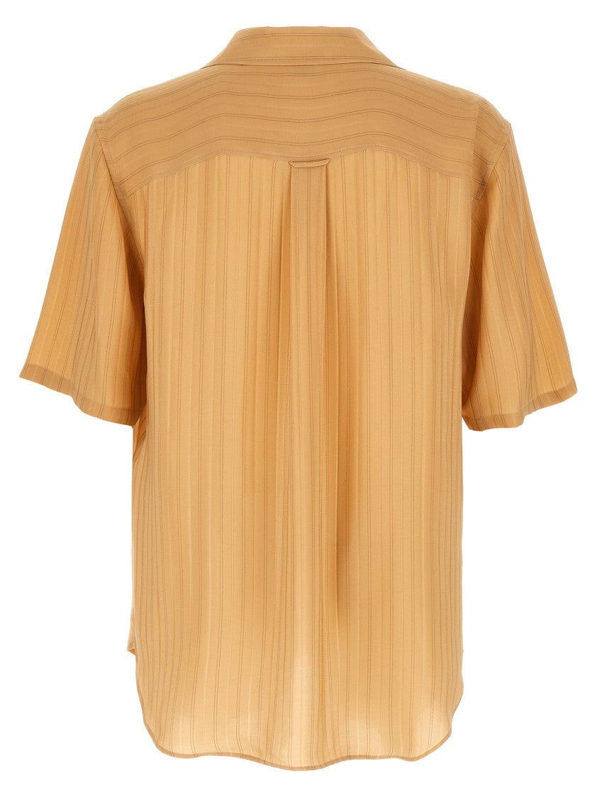 Saint Laurent Striped Silk French Collar Shirt