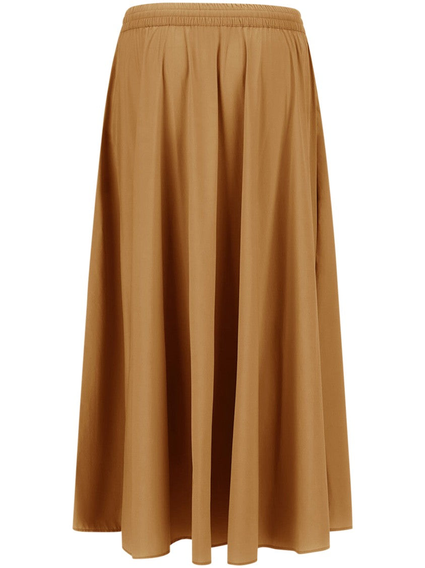 Herno Camel-Colored Skirt With Elastic Waistband And Flowing Silhouette