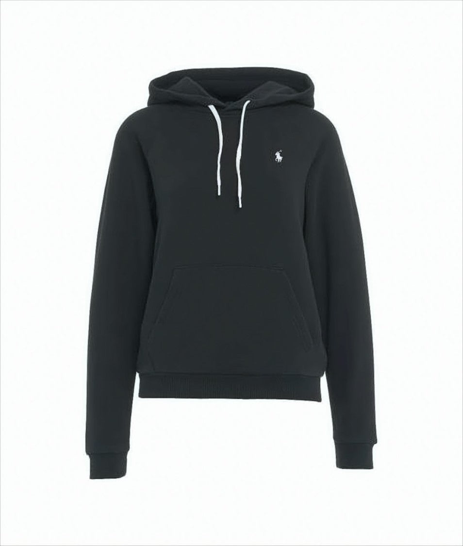 Polo Ralph Lauren Classic Black Hoodie With Logo Detail