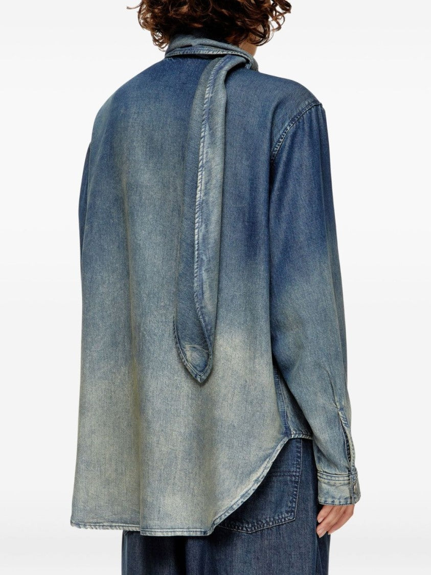 Diesel Gradient Denim Effect Blue Shirt