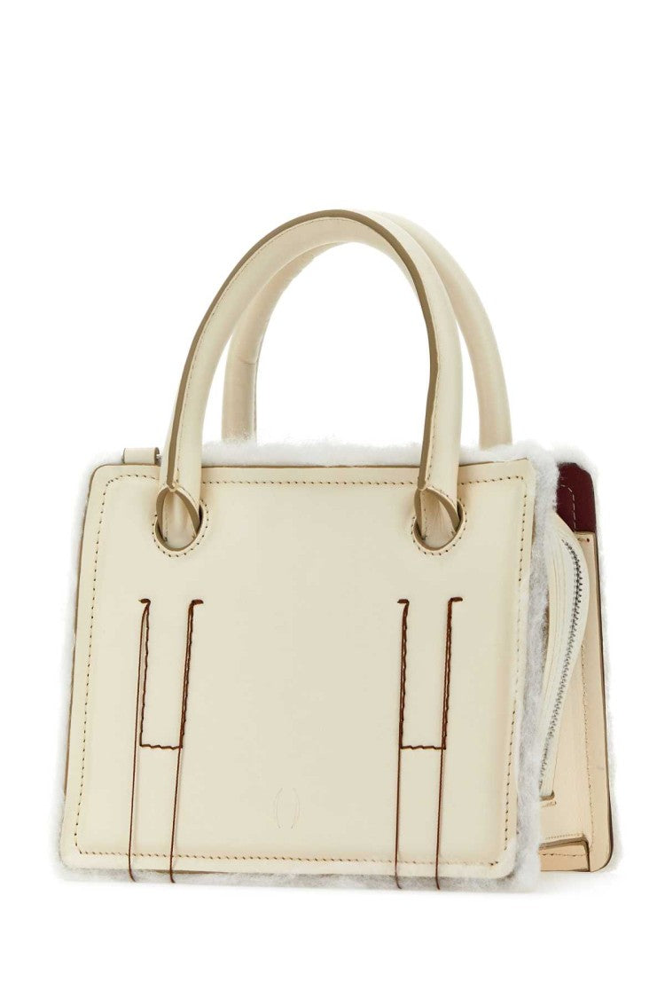 Dentro Ivory Leather Mini Otto Handbag