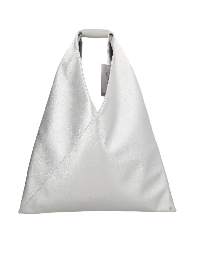 Mm6 By Maison Margiela Silver Triangular Folded Front Handbag