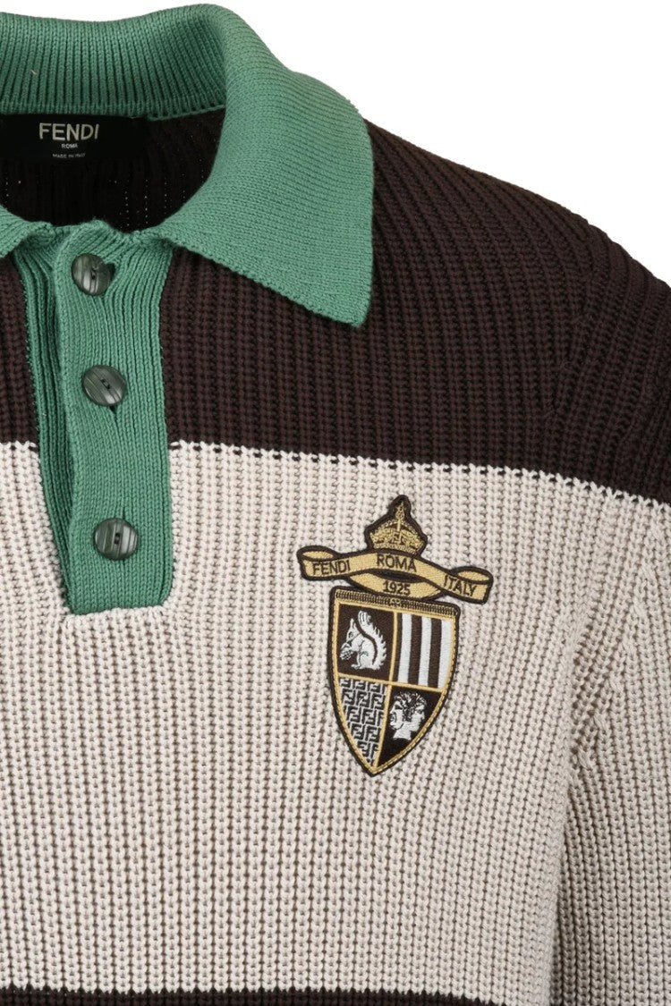 Fendi Tricot Polo Cotton - Green/Brown