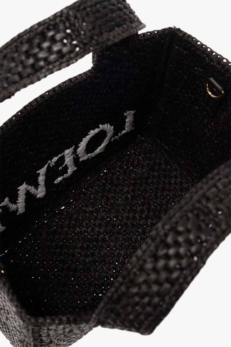 Loewe Textured Raffia Shoulder Bag With Bold Logo