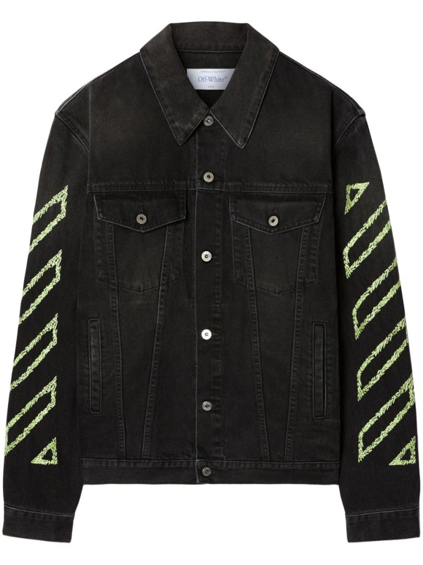 Off-White Diagonal Arrow Outl Denim Skate Jacket