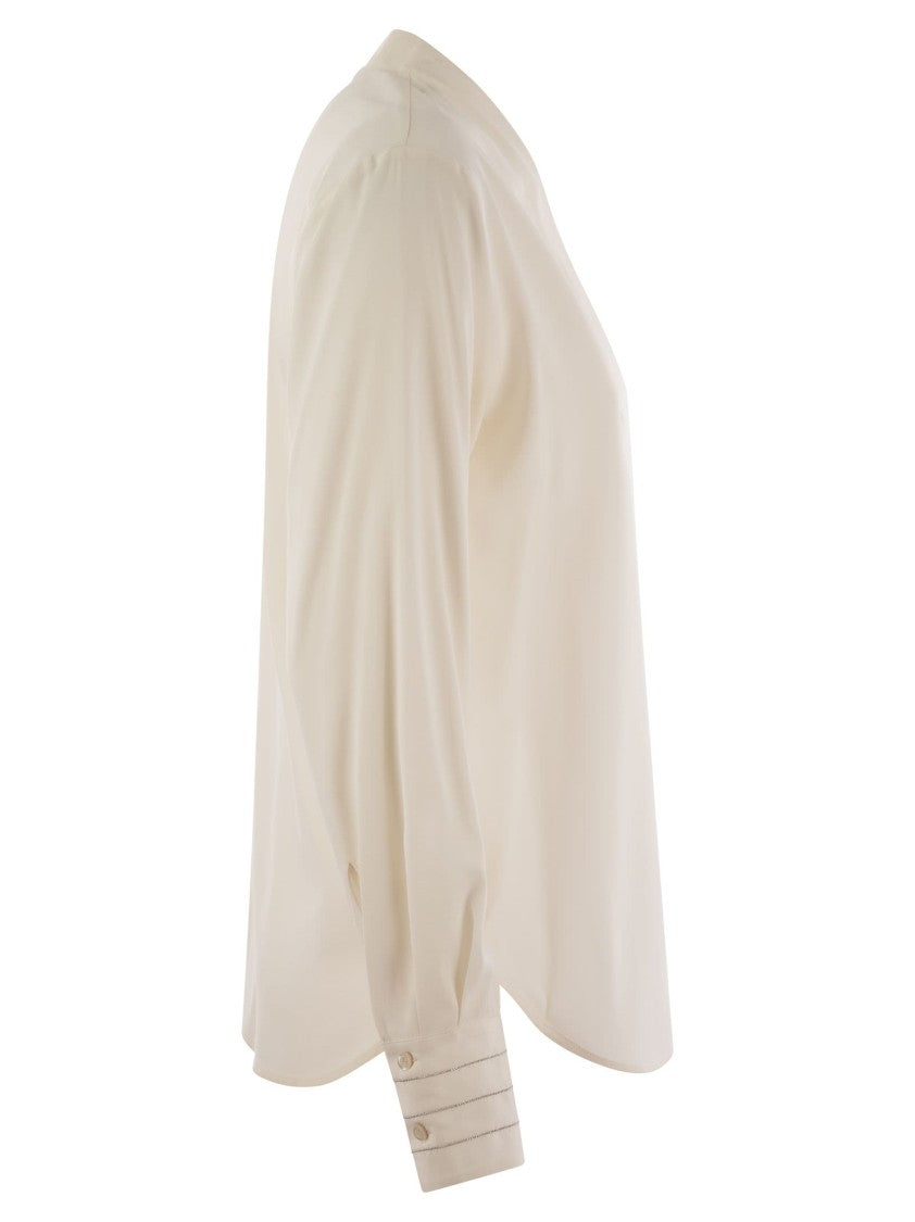 Peserico Silk Crepe V-Neck Shirt