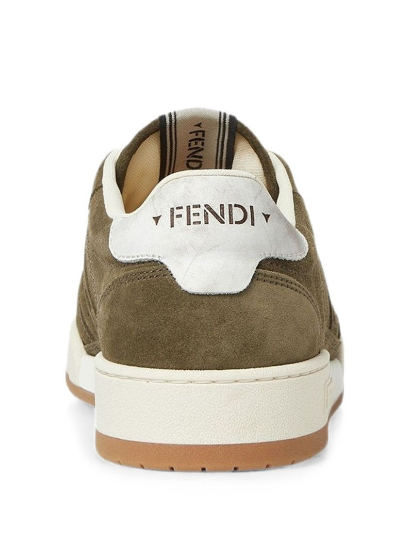 Fendi Brown Match Suede Low-Top Sneakers