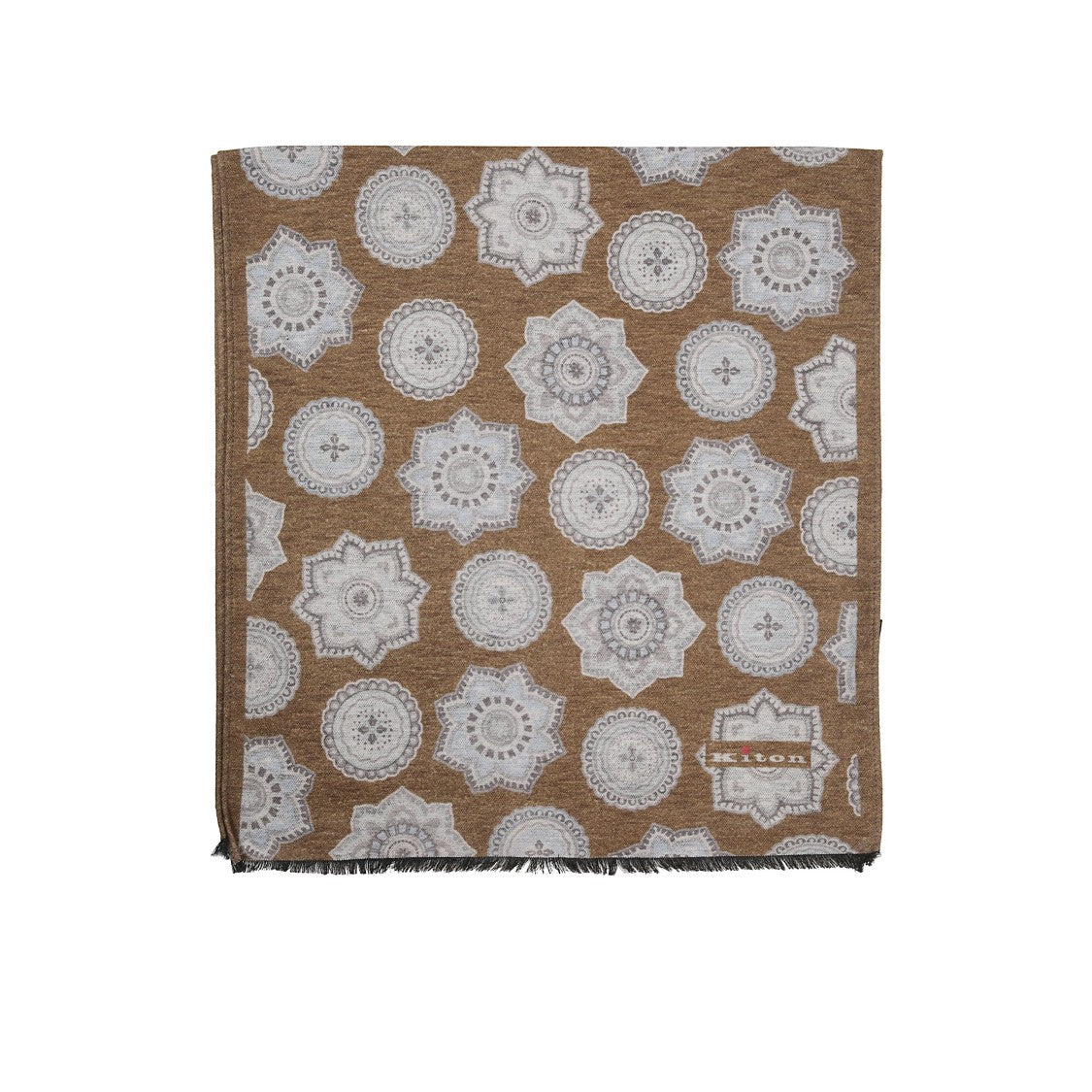 Kiton Geometric Floral Cashmere Scarf