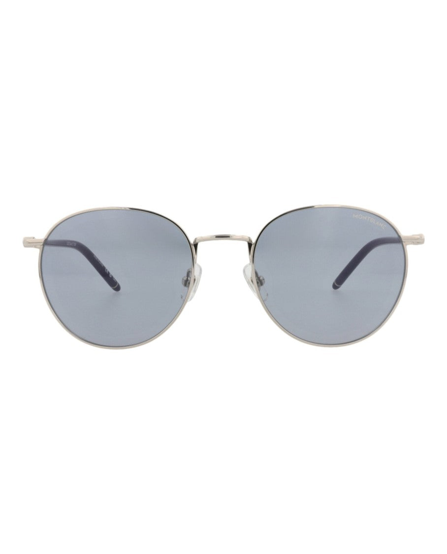 Montblanc Round-Frame Metal Sunglasses