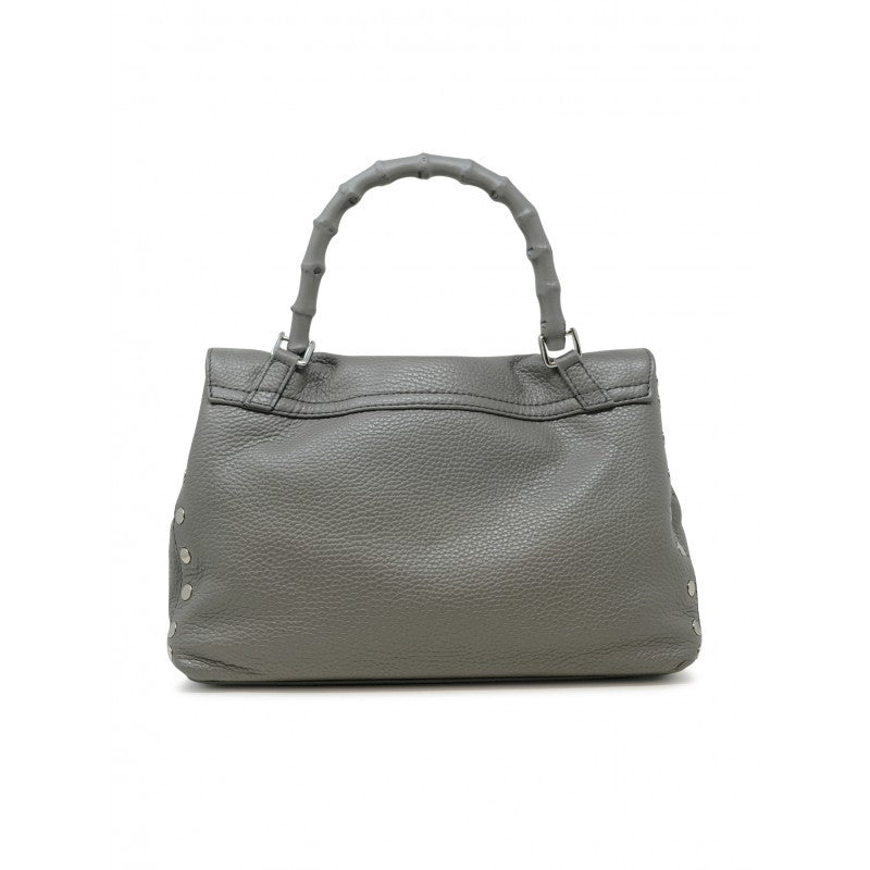 Zanellato Grey Montebianco Postina Daily S Bamboo Leather Handbag