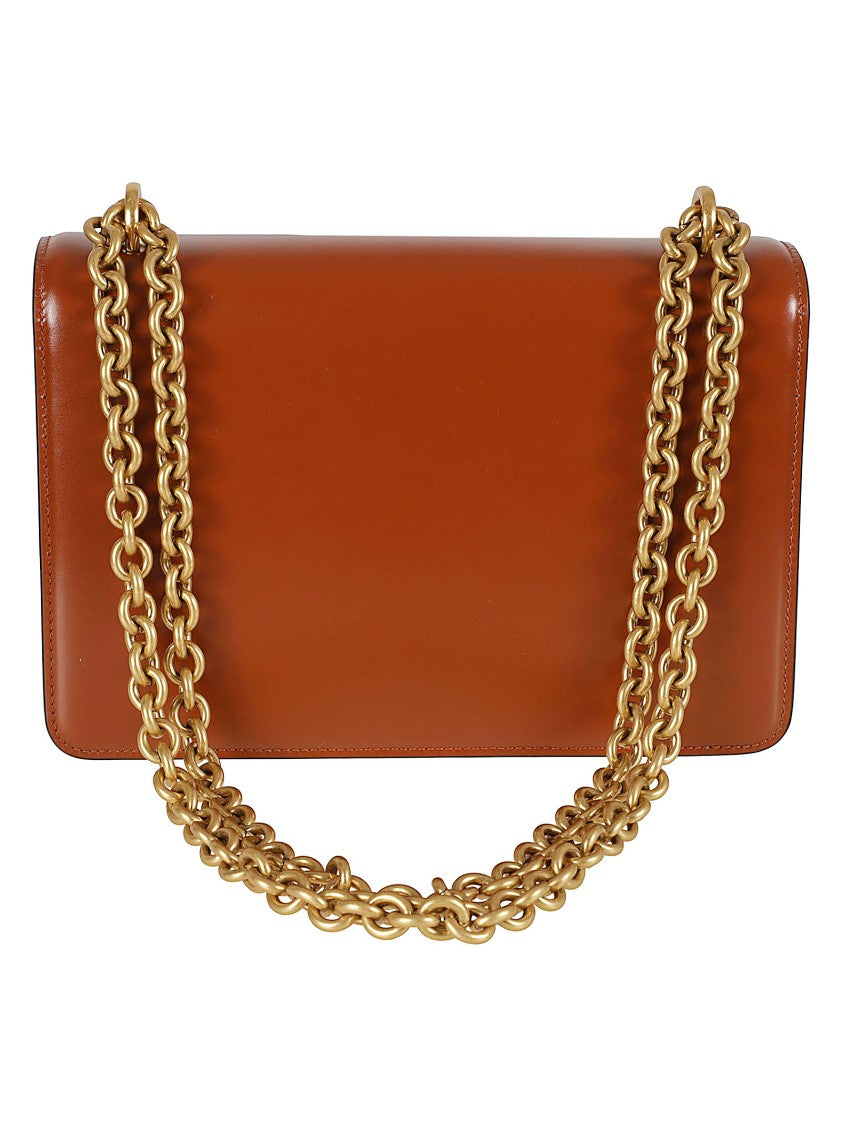 Valentino Garavani Structured Brown Calf Leather Bag