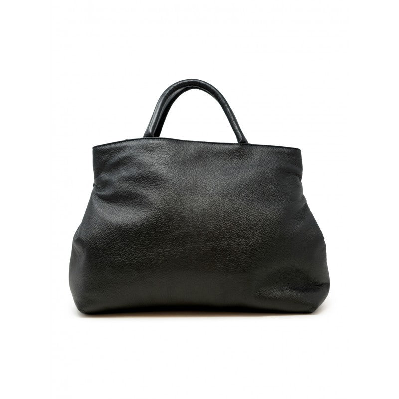 Roberto Del Carlo Virna Black Leather Bag