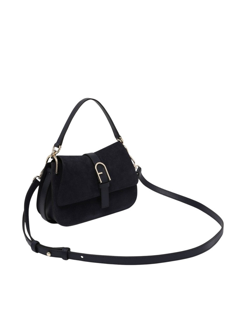 Furla Flow Mini Structured Rectangular Suede Shoulder Bag