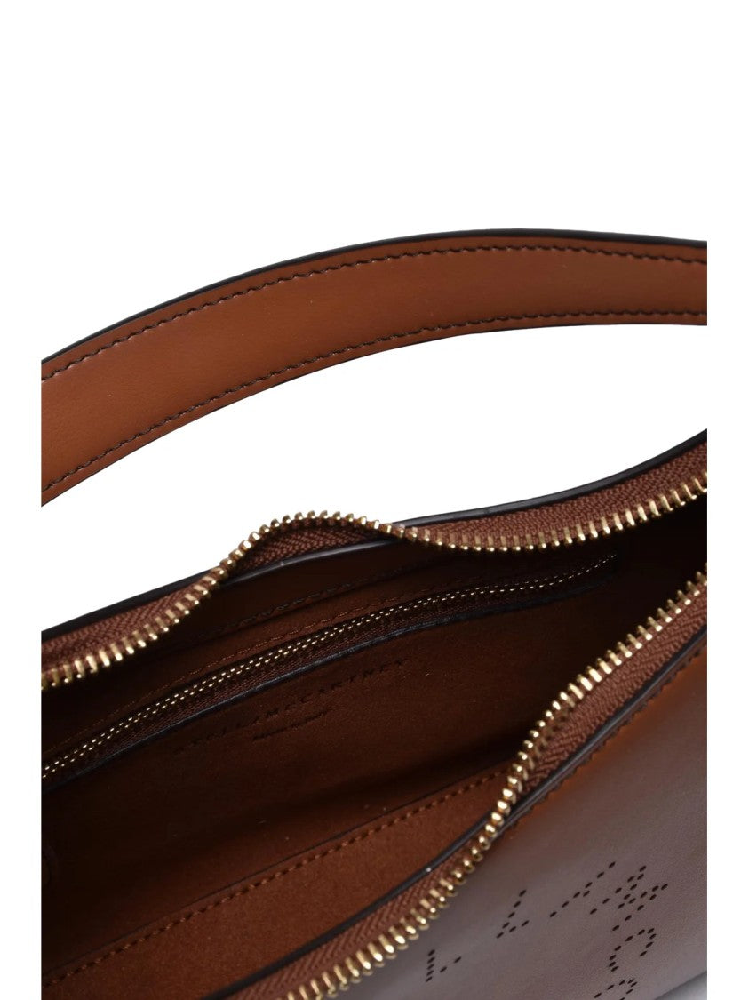Stella Mccartney Brown Curved Polyamide Adjustable Shoulder Bag