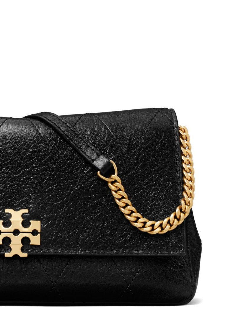 Tory Burch Textured Leather Bag With Gold-Tone Logo Clasp