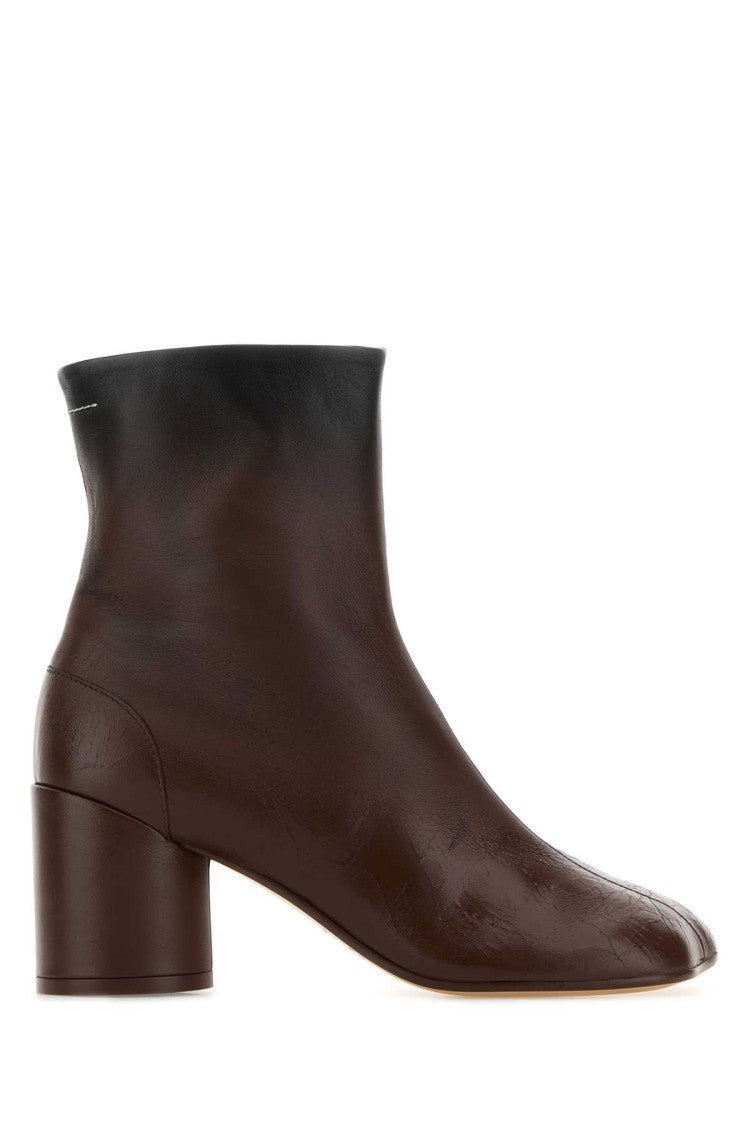 Mm6 By Maison Margiela Chocolate Leather Ankle Boots