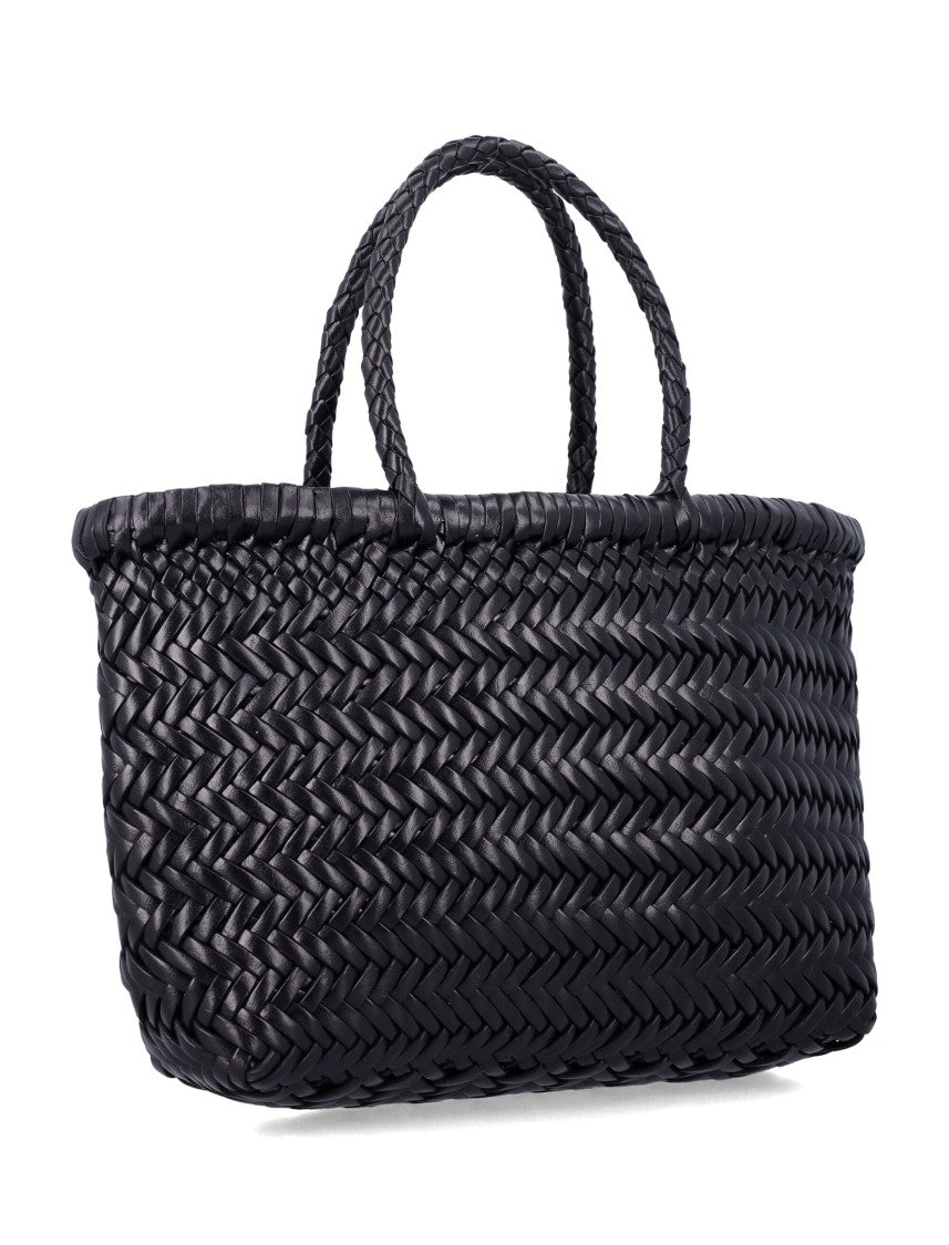 Dragon Diffusion Compact Black Herringbone Tote Bag By Dragon Diffusion