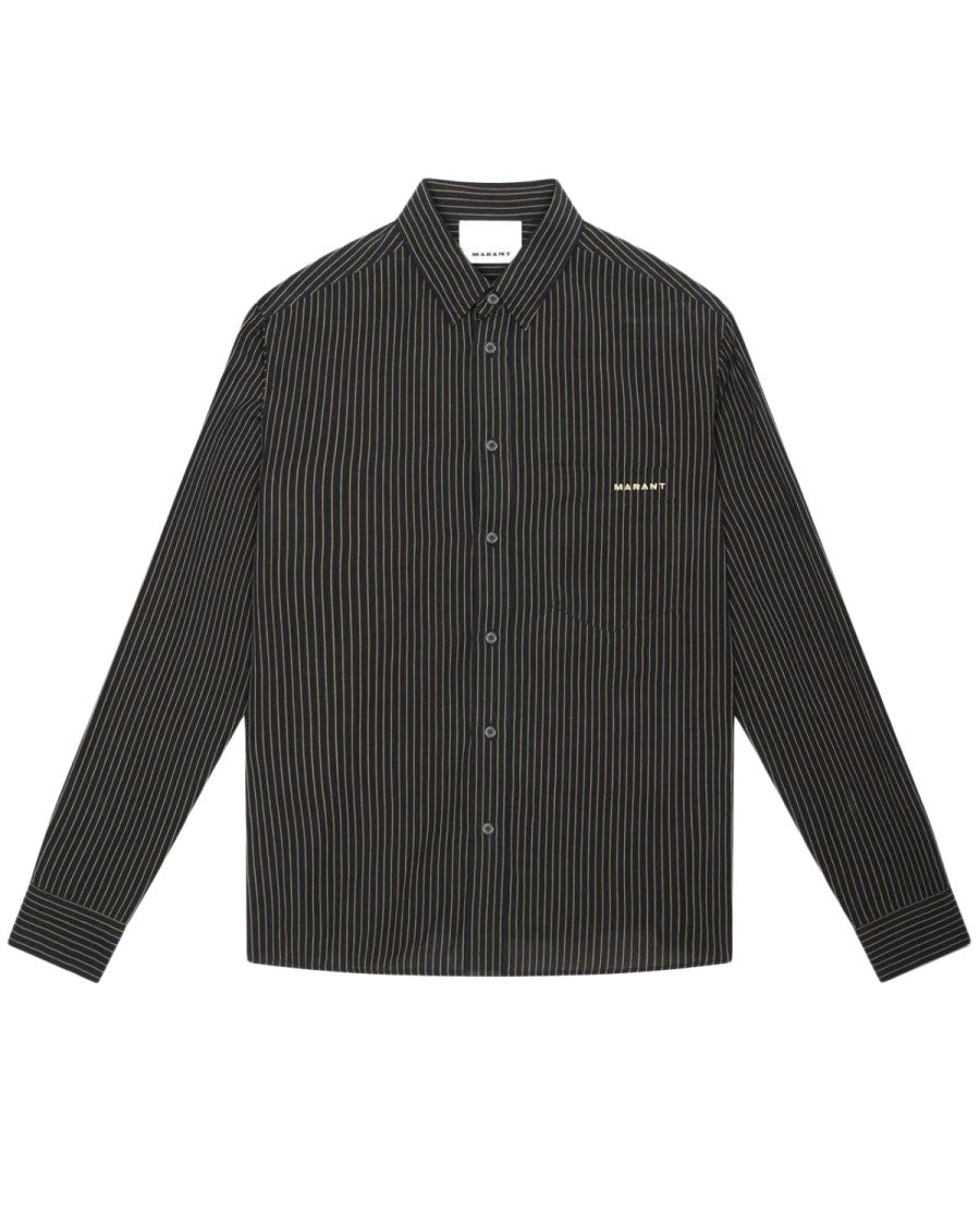 Isabel Marant Long Sleeve Pinstripe Shirt With Button-Down Front