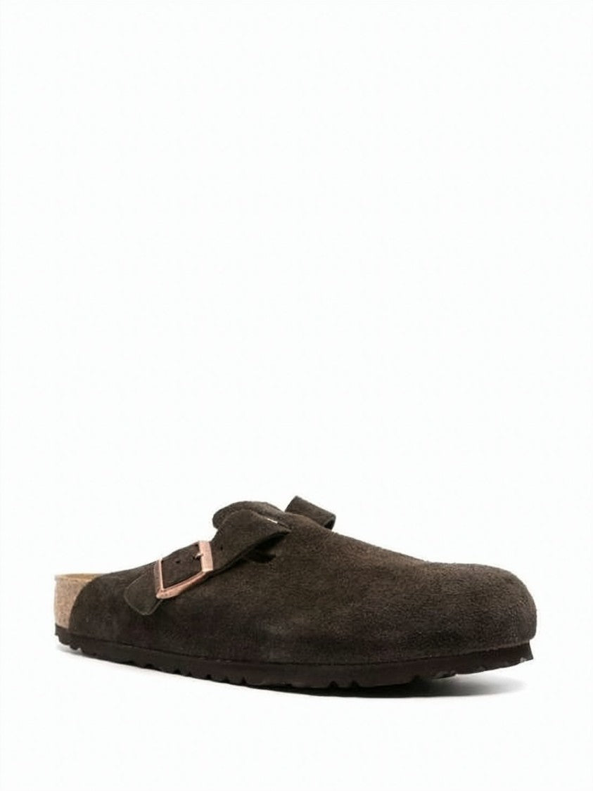 Birkenstock Suede Mule Slippers With Adjustable Strap