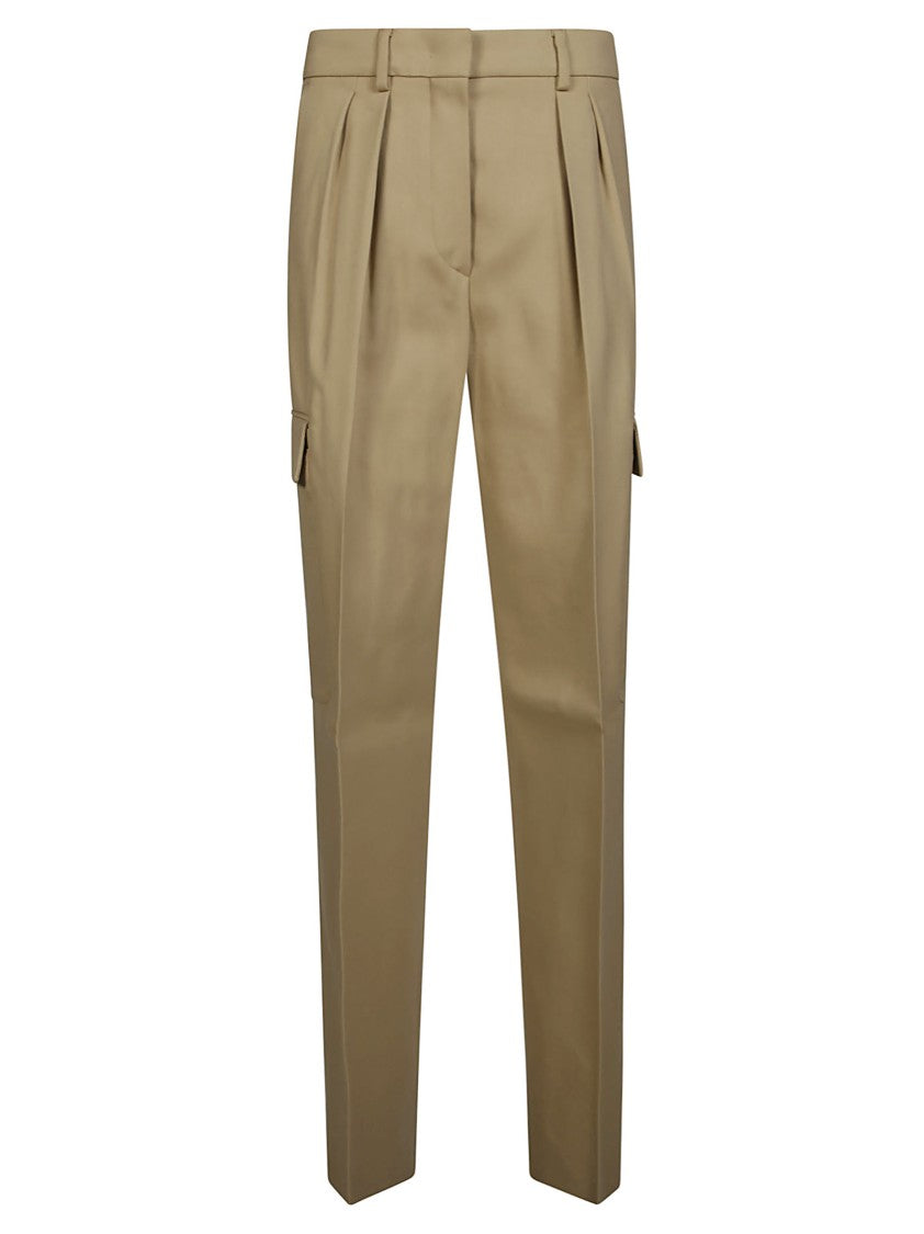 Sportmax Tailored Brown Cargo Pants With Pleated Front And Structured Silhouette