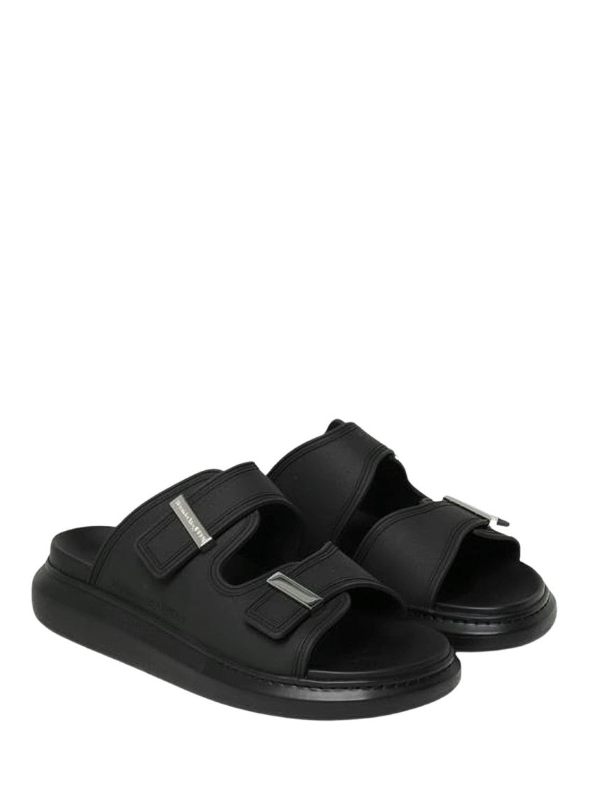 Alexander Mcqueen Sleek Black Rubber Mules