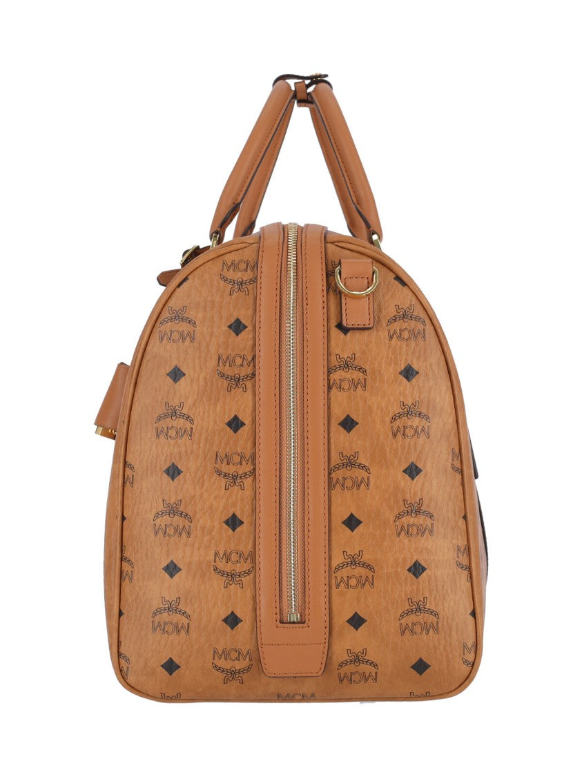 Mcm Ottomar Weekender Bag With Nappa Leather And Logo Print
