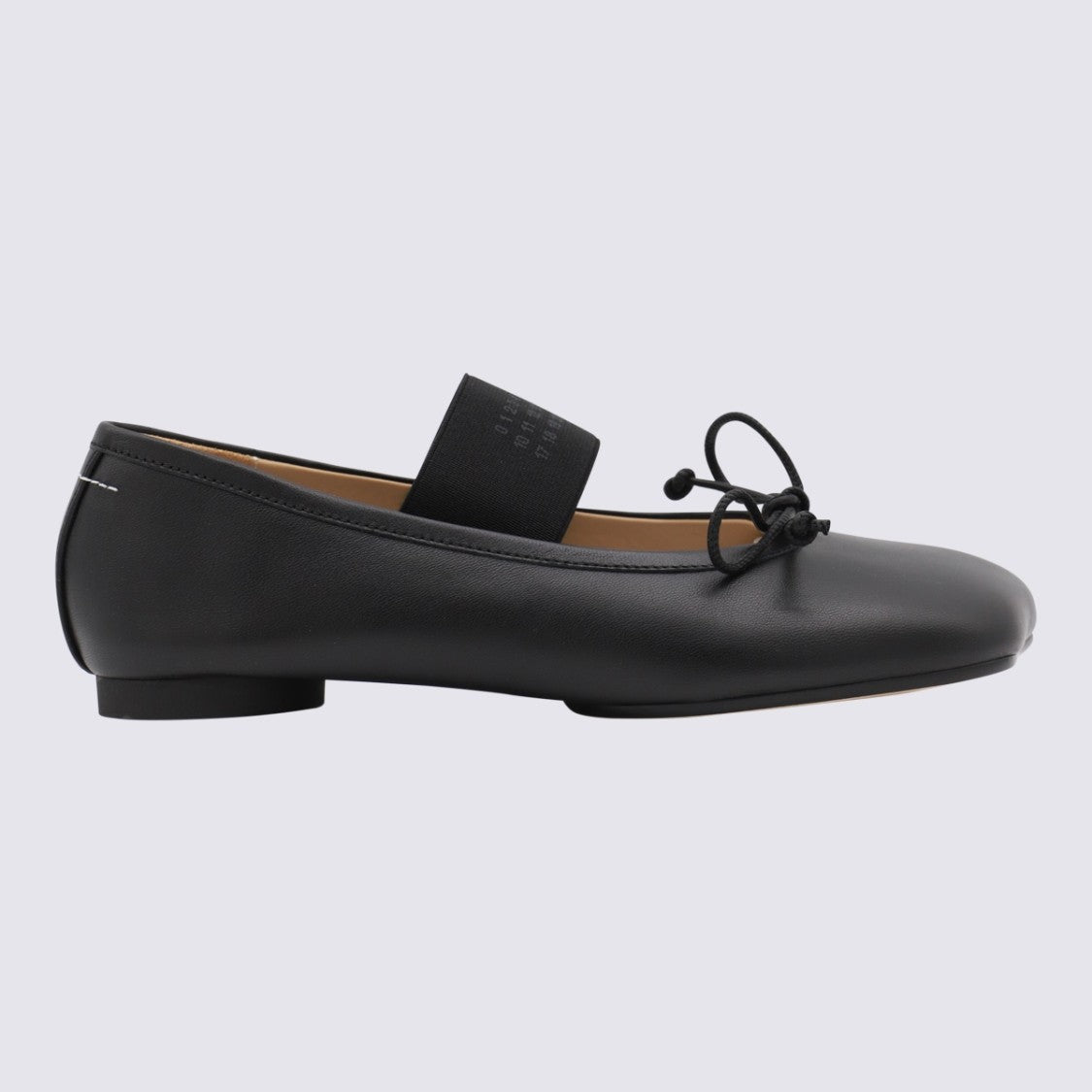 Mm6 By Maison Margiela Black Leather Flats
