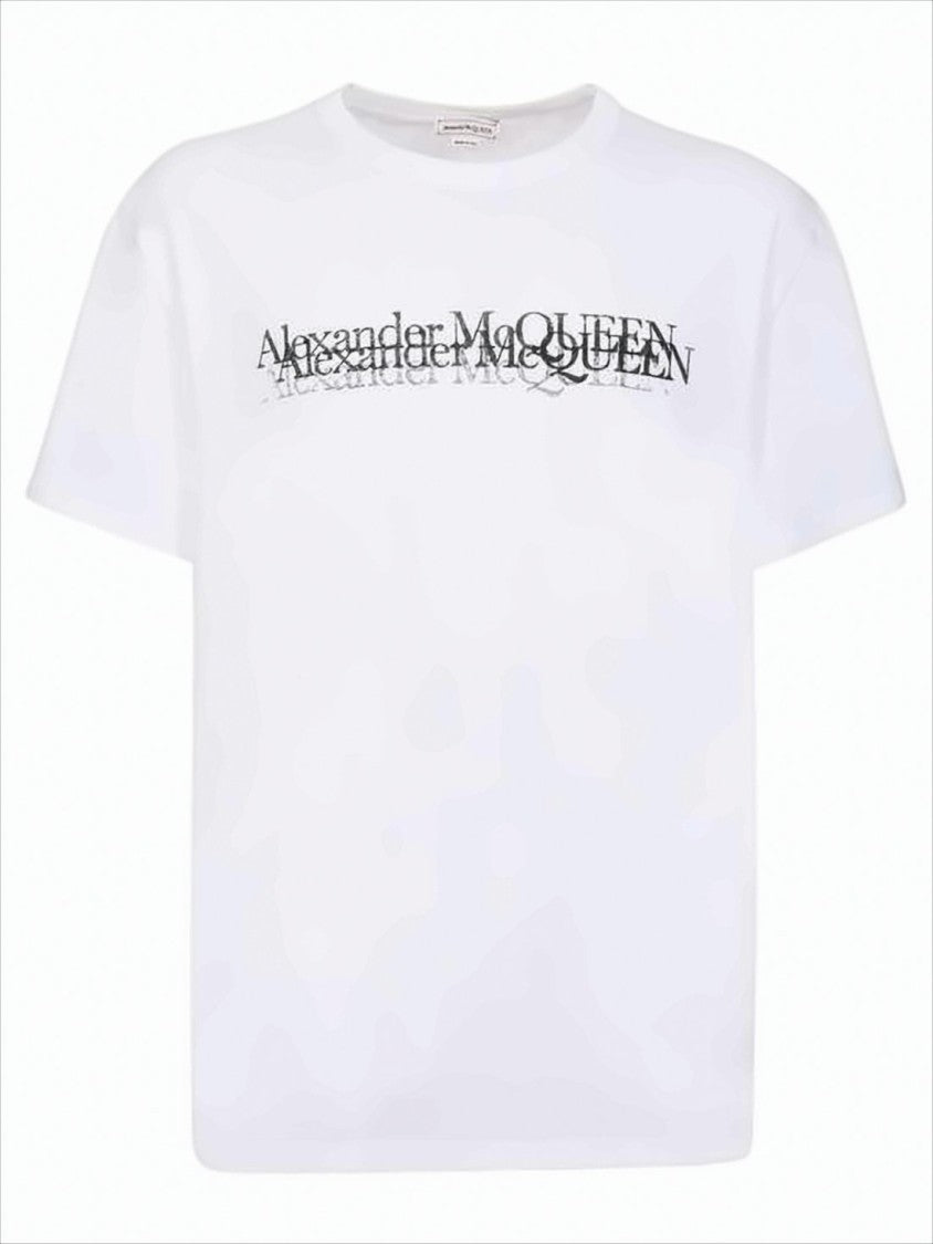 Alexander Mcqueen Layered Graphic Short-Sleeved Cotton T-Shirt