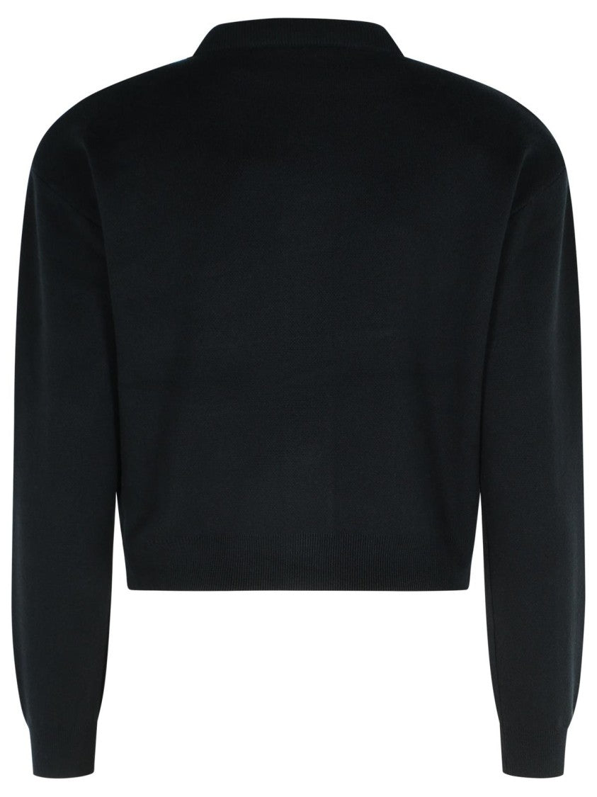 Rotate Black Cotton Blend Cardigan