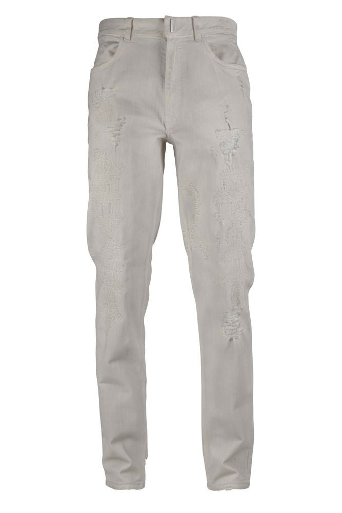 Givenchy Off-White Slim-Fit Jeans With Ripped Detail