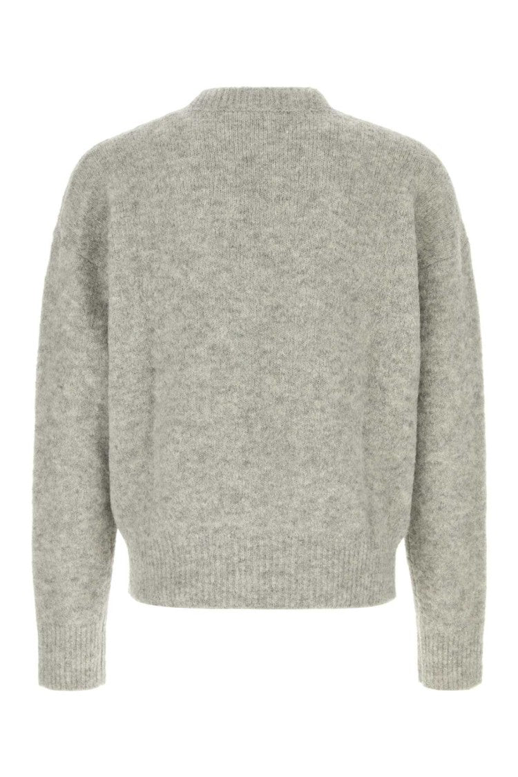 Ami Melange Grey Alpaca Blend Sweater