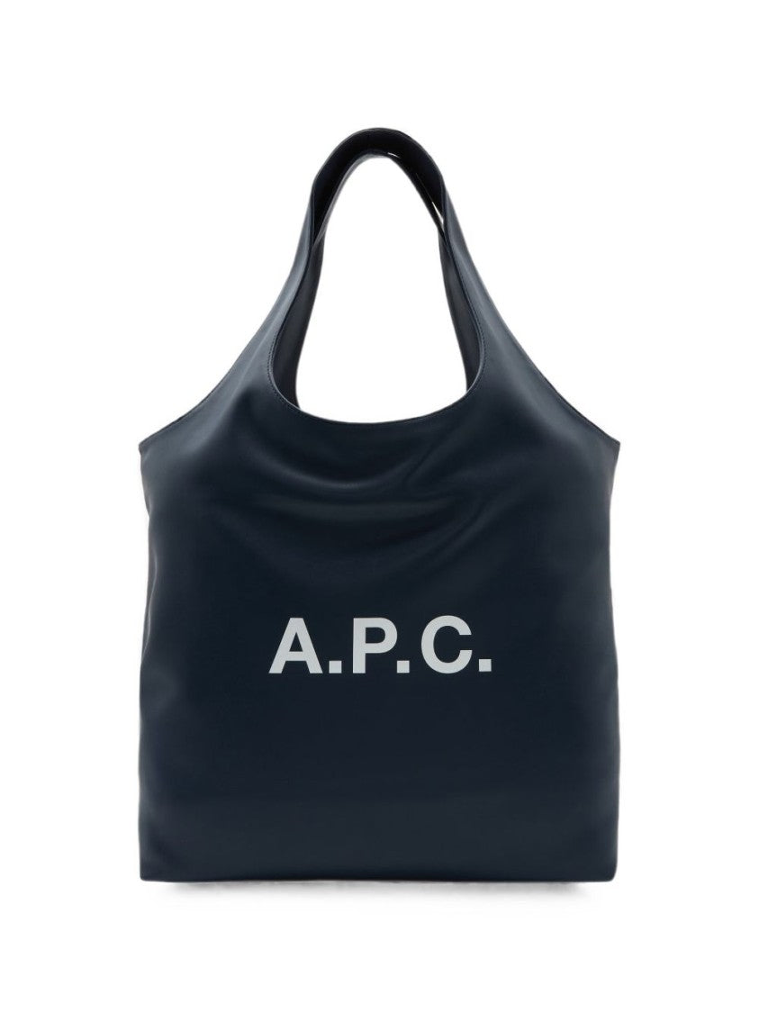 A.P.C. Navy Blue Ninon Dual Handles Tote Bag