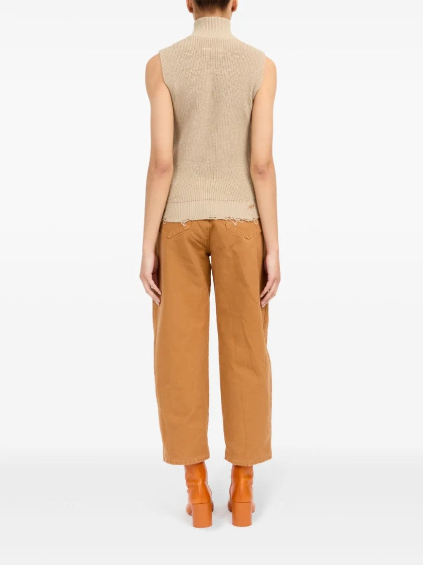 Mm6 By Maison Margiela Zip-Up Knitted Top